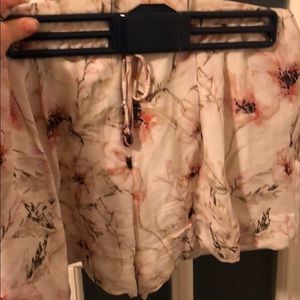 Haute hippie floral print silk shorts